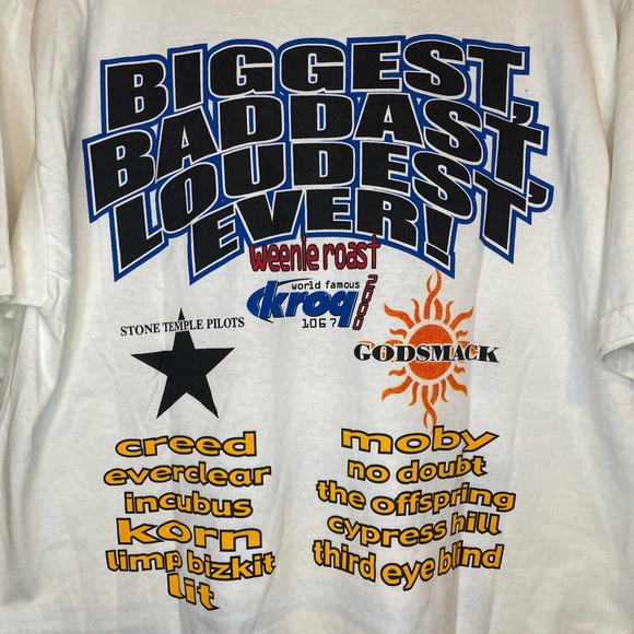 NWOT Vintage 2000 KROQ The Biggest Baddest Ever Weenie Roast T-Shirt XL - Picture 4 of 5